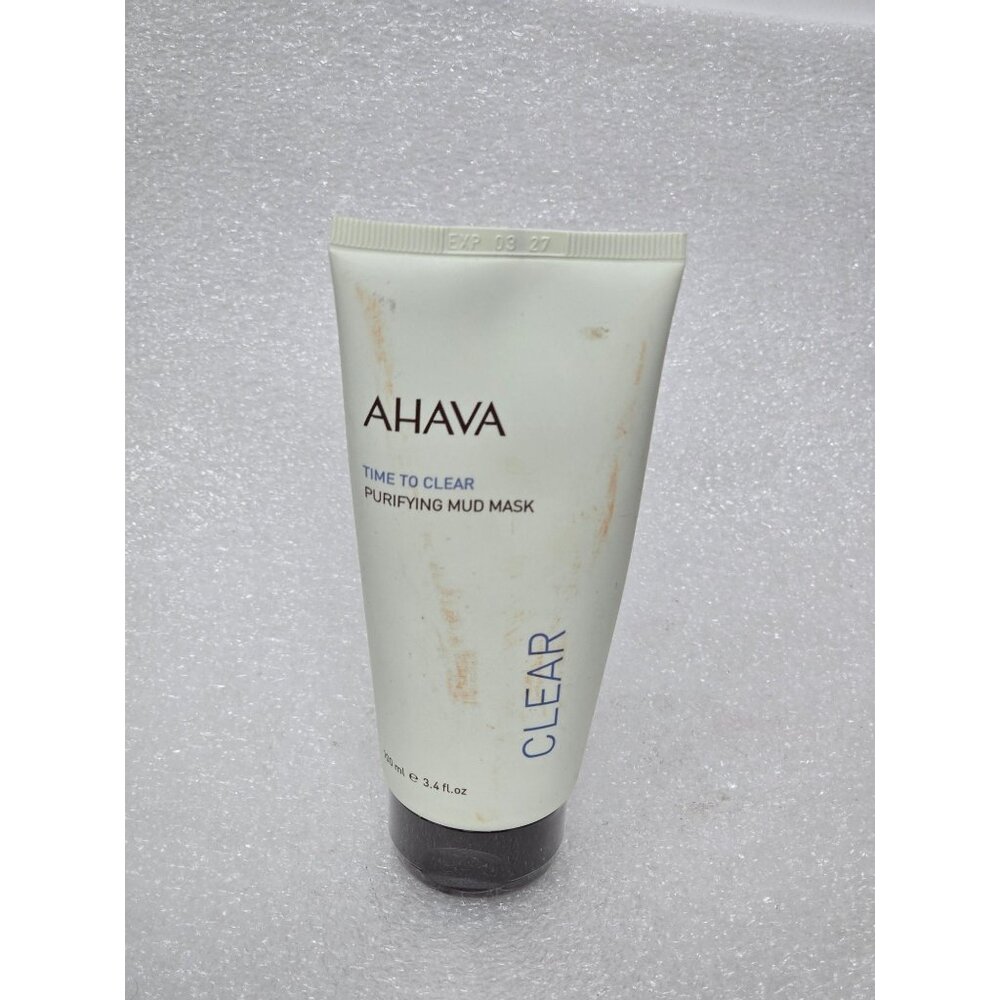 Ahava Time To Clear Purifying Mud Mask 3.4 Fl Oz For Deep Cleansing Skin Care